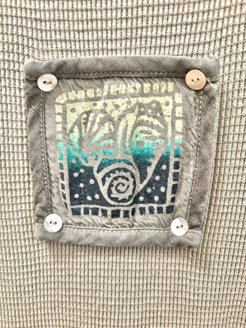 Vintage CDC Petites Green Maxi Dress Size 12 Cotton Abalone Buttons Spring - Picture 4 of 10